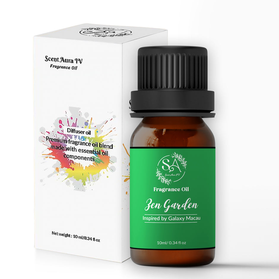 Scent Aura IV Zen Garden Diffuser Oil – Resort Inspired Fragrance Oil for Waterless, Reed & Ultrasonic Diffusers, White Tea, Bamboo & Amber, 10/50/100ml
