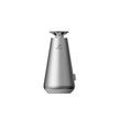 Stainless steel bottle with a brand logo on a white background
