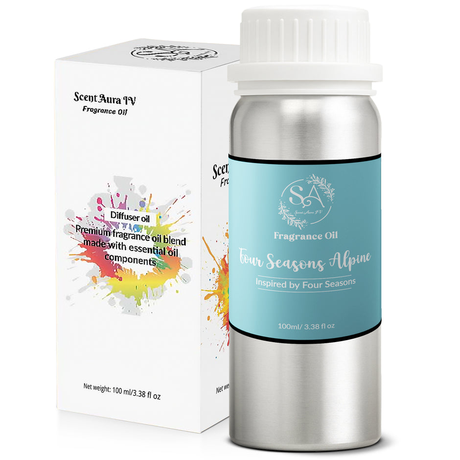 Scent Aura IV Four Seasons Alpine Diffuser Oil – Luxury 5 Star Hotel Inspired Fragrance Oil for Waterless, Reed & Ultrasonic Diffusers, Bergamot, Orange Blossom & Woods, 10/50/100ml