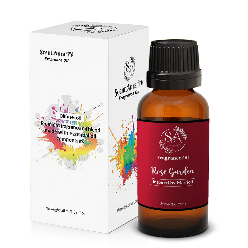 Scent Aura IV Rose Garden Diffuser Oil – Luxury Hotel Lobby Inspired Fragrance Oil for Waterless, Reed & Ultrasonic Diffusers, Fruity Rose, Berry & Oak, 10/50/100ml