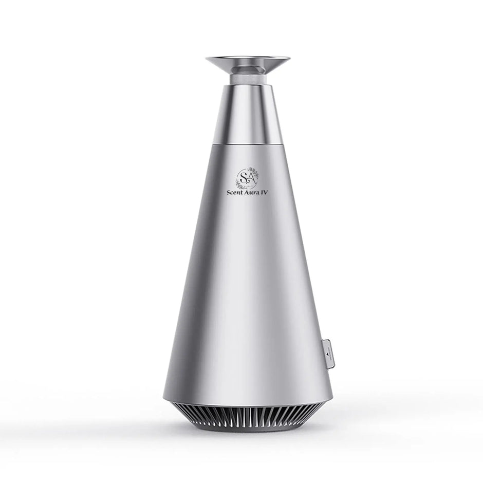 Silver AROMAPRO humidifier on a white background