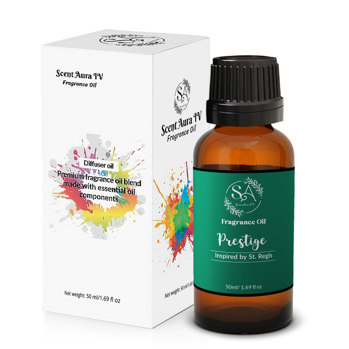 Scent Aura IV Prestige Diffuser Oil – Luxury 5-Star Hotel Inspired Fragrance Oil for Waterless, Reed & Ultrasonic Diffusers, Crisp Citrus & Amber, 10/50/100ml